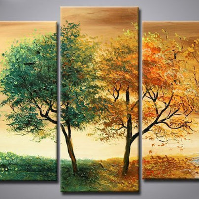 Quadro Dipinto a Mano su Tela Paesaggistico a 5 Pannelli N99