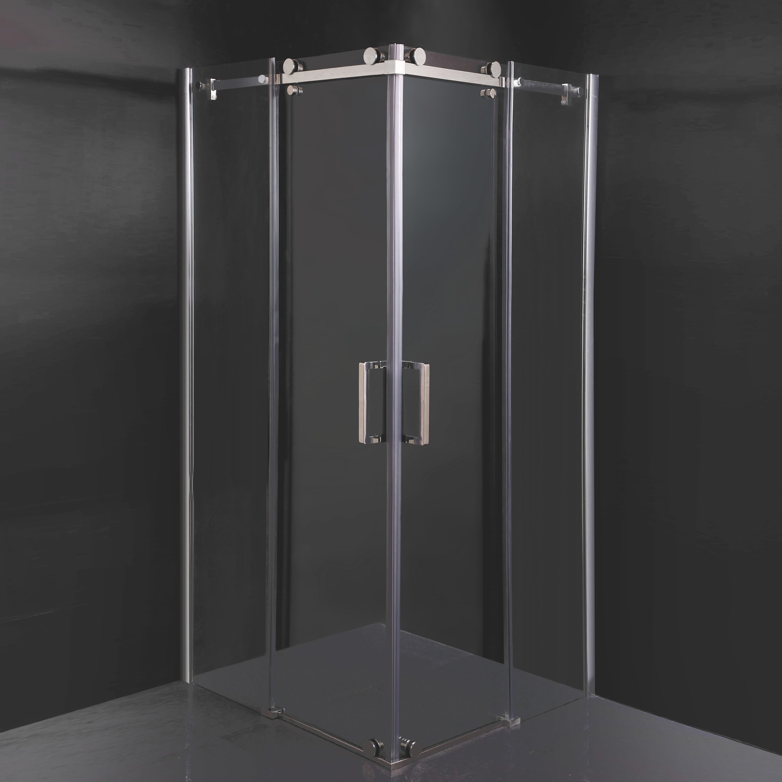 Cabina Doccia Sly Lux Vetri 8mm Telaio Inox 80x90 Sinistra