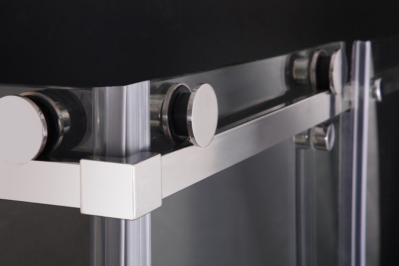 Cabina Doccia Sly Lux Vetri 8mm Telaio Inox 80x90 Sinistra