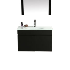 Mobile Arredo Bagno Easy Black 80 cm Sospeso Nero Moderno