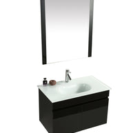 Mobile Arredo Bagno Easy Black 80 cm Sospeso Nero Moderno