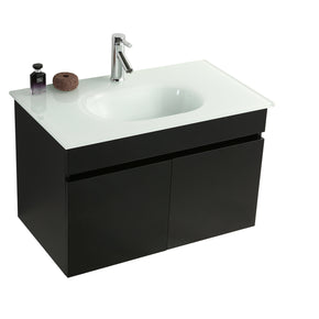 Mobile Arredo Bagno Easy Black 80 cm Sospeso Nero Moderno