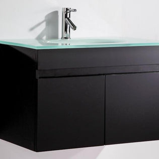Mobile Arredo Bagno Easy Black 80 cm Sospeso Nero Moderno