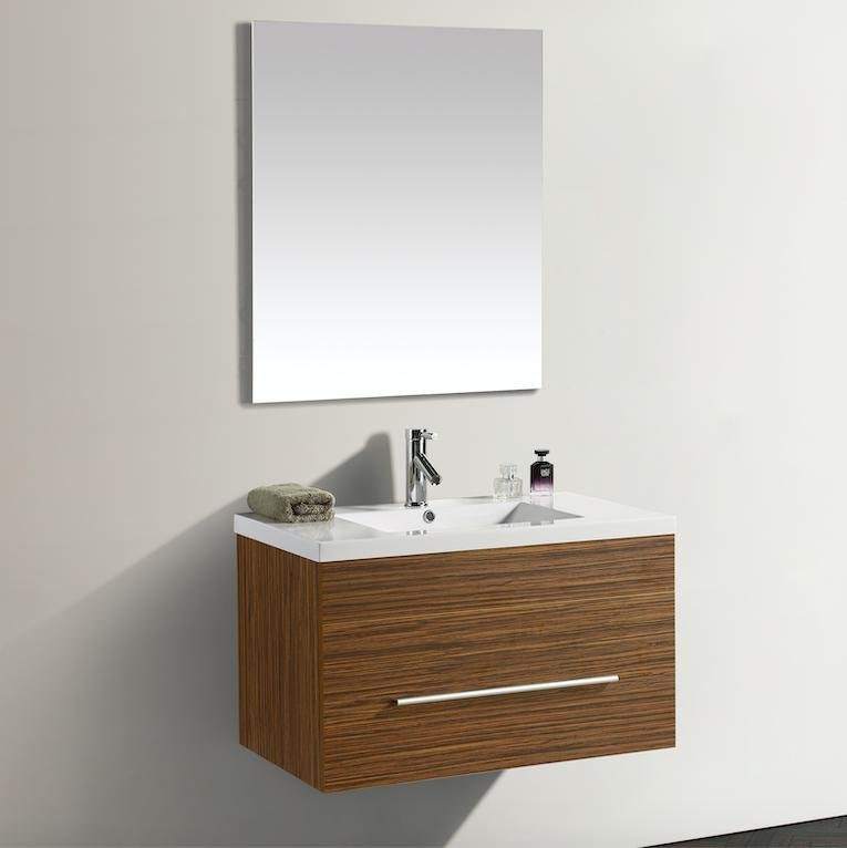 Mobile Arredo Bagno Lake 80 cm Legno color Rovere Sospeso Moderno