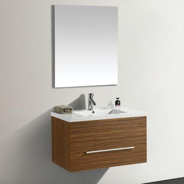 Mobile Arredo Bagno Lake 80 cm Legno color Rovere Sospeso Moderno