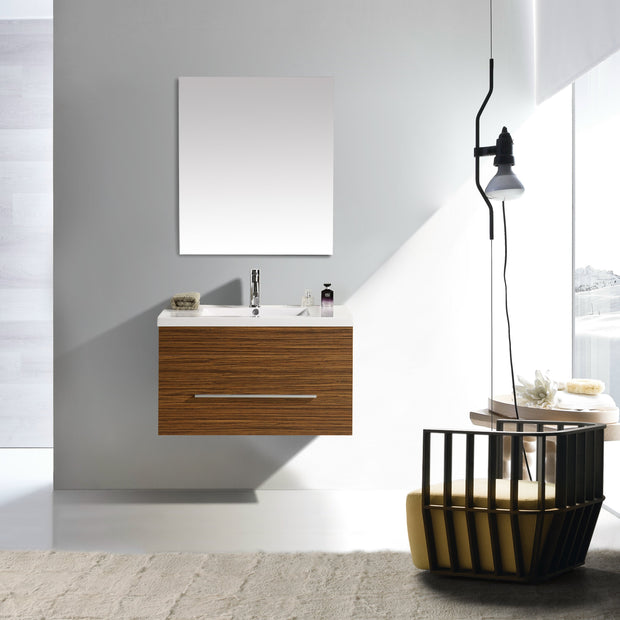 Mobile Arredo Bagno Lake 80 cm Legno color Rovere Sospeso Moderno