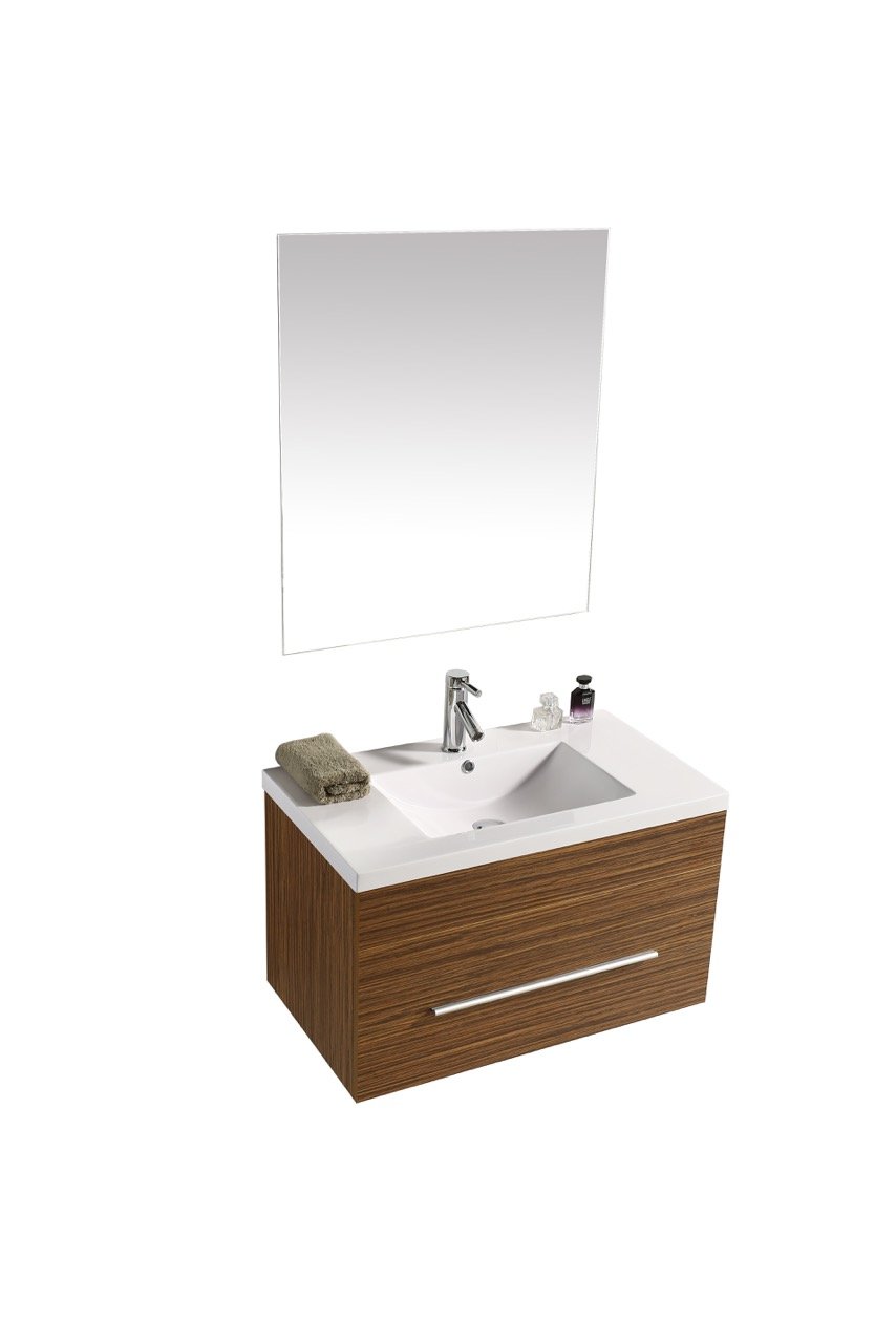Mobile Arredo Bagno Lake 80 cm Legno color Rovere Sospeso Moderno