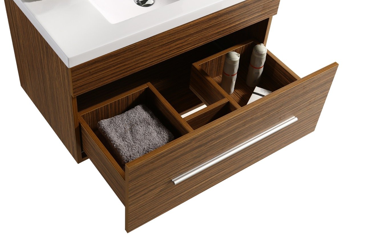 Mobile Arredo Bagno Lake 80 cm Legno color Rovere Sospeso Moderno