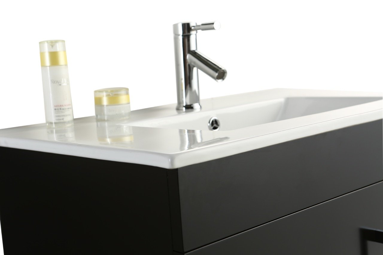 Mobile Arredo Bagno Dublino 80 cm Nero Sospeso Moderno