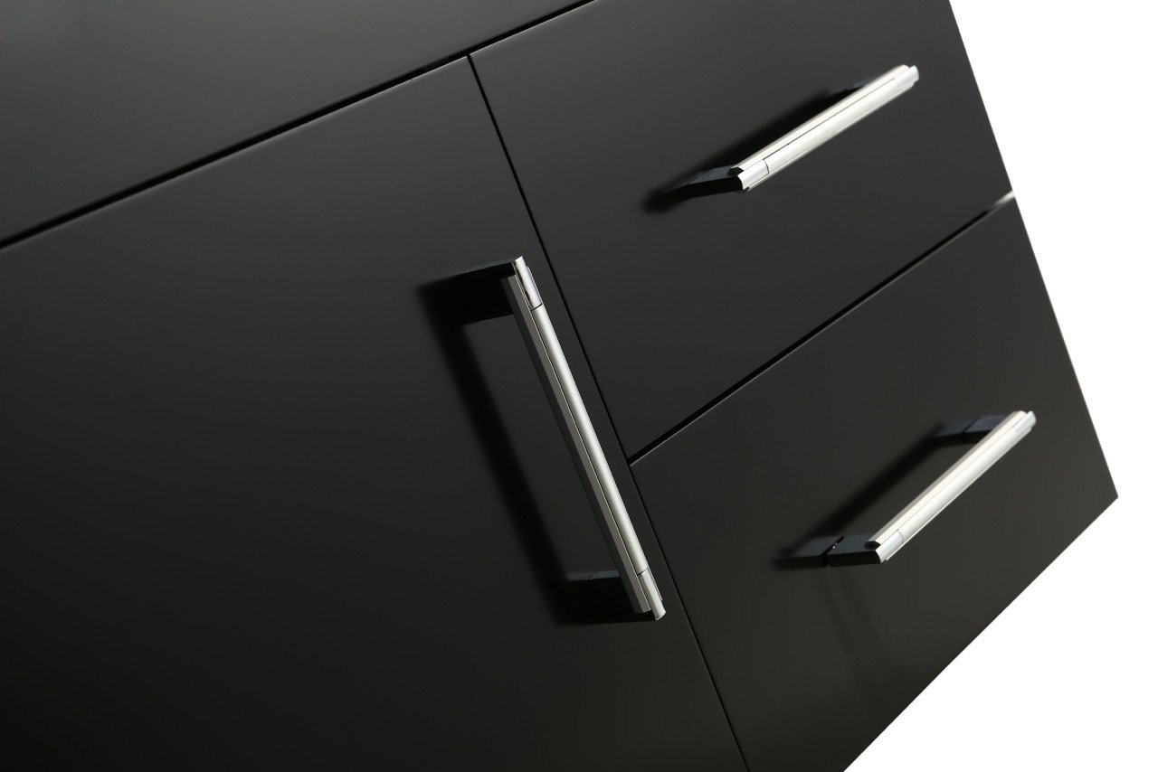 Mobile Arredo Bagno Dublino 80 cm Nero Sospeso Moderno