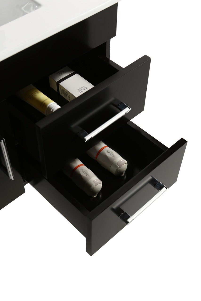 Mobile Arredo Bagno Dublino 80 cm Nero Sospeso Moderno
