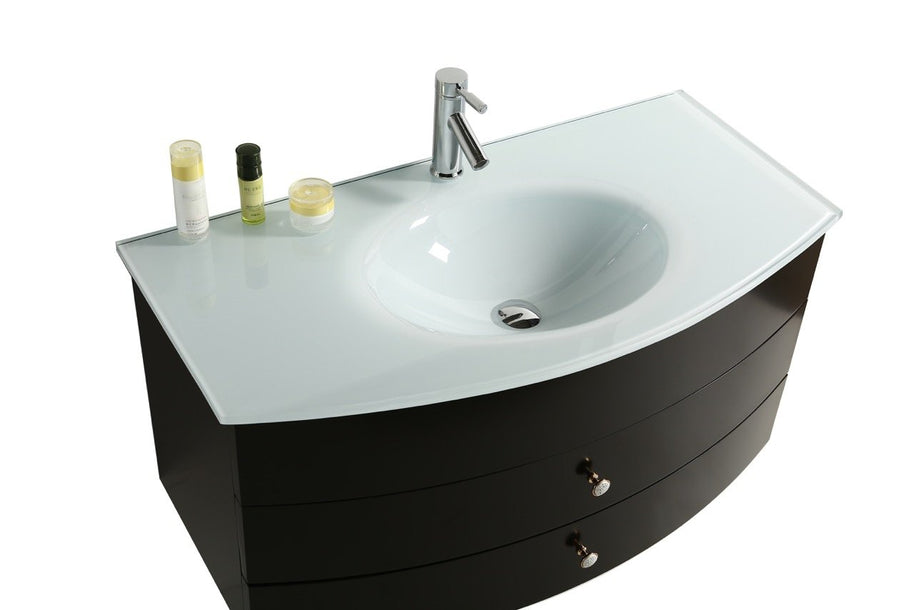 Mobile Arredo Bagno Liverpool 100 cm Nero Moderno Sospeso