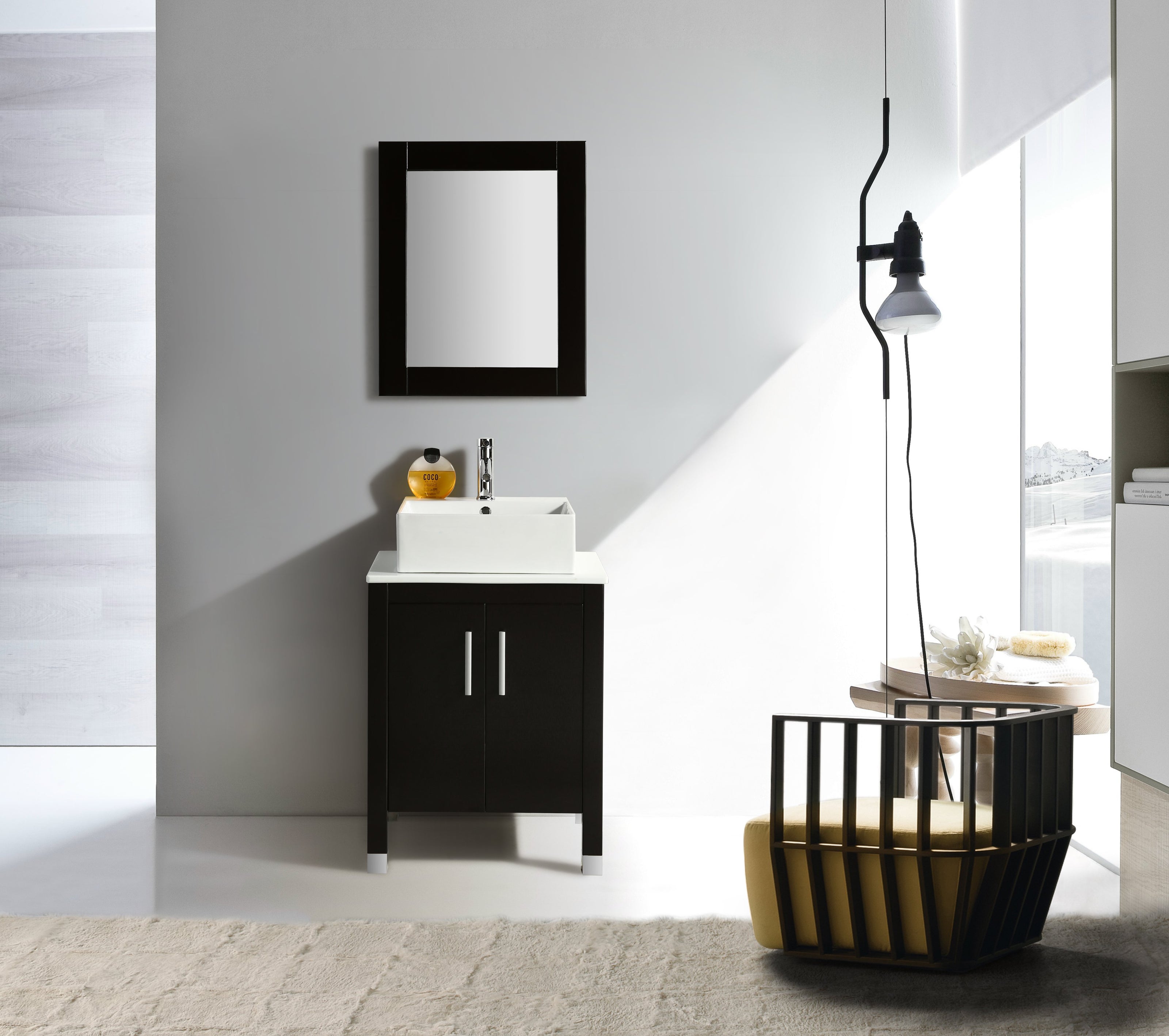 Mobile Bagno Old England  61 cm legno massello Nero