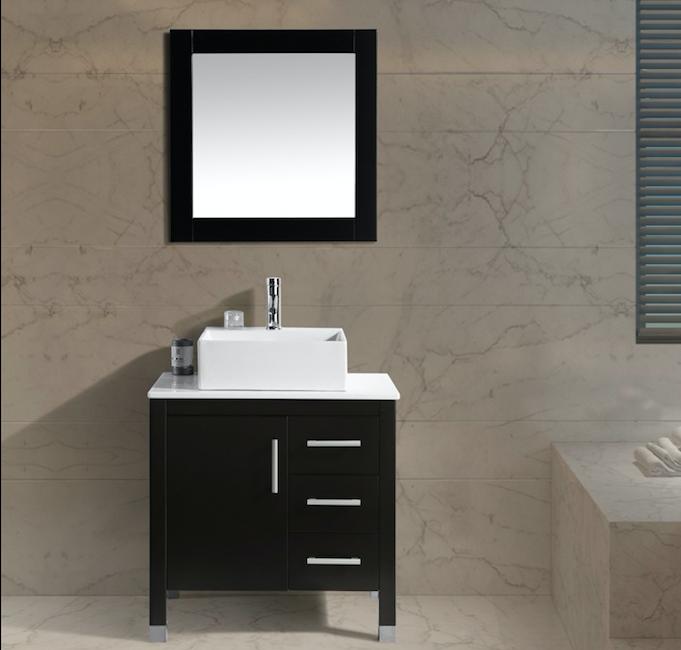 Mobile Bagno Old England Plus 76 cm Legno Massello Nero