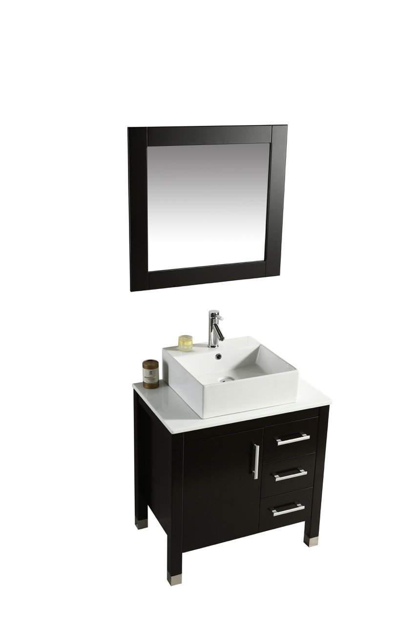Mobile Bagno Old England Plus 76 cm Legno Massello Nero