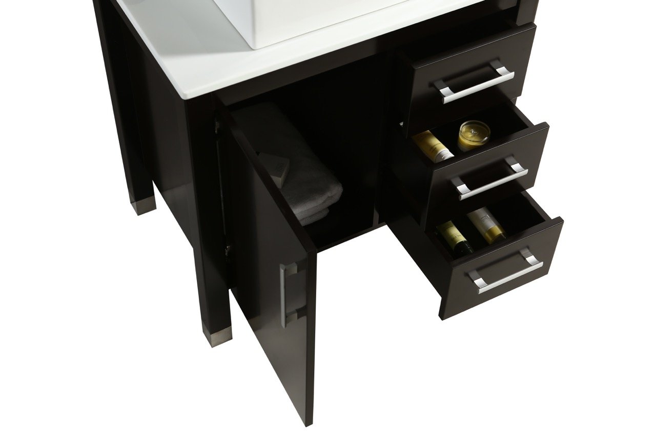 Mobile Bagno Old England Plus 76 cm Legno Massello Nero