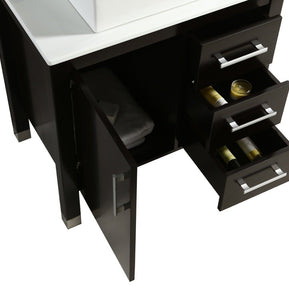 Mobile Bagno Old England Plus 76 cm Legno Massello Nero