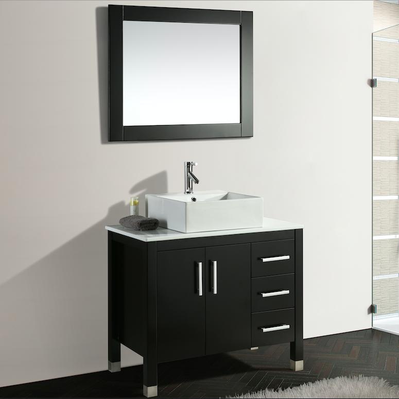 Mobile Bagno Old England Family 91 cm Legno Massello Nero