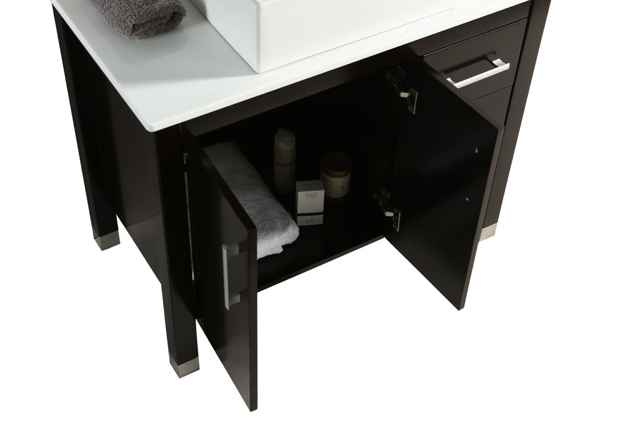 Mobile Bagno Old England Family 91 cm Legno Massello Nero