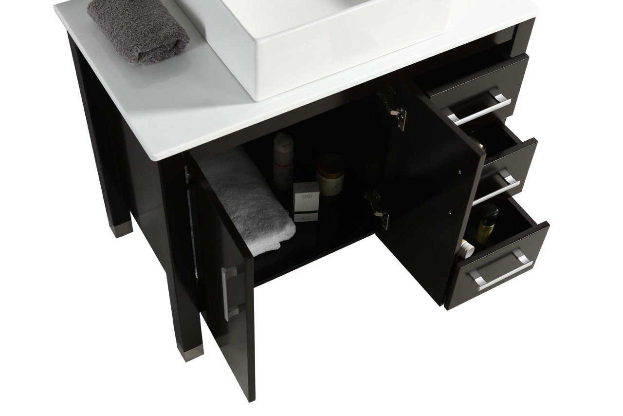 Mobile Bagno Old England Family 91 cm Legno Massello Nero