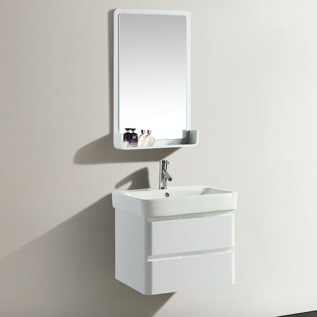 Mobile Arredo Bagno White 60 cm Bianco Moderno Sospeso