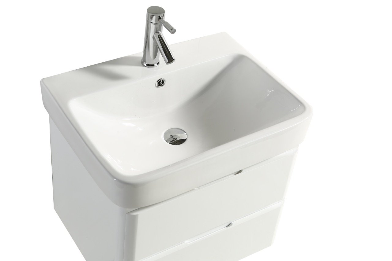 Mobile Arredo Bagno White 60 cm Bianco Moderno Sospeso