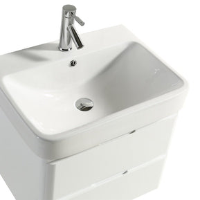 Mobile Arredo Bagno White 60 cm Bianco Moderno Sospeso