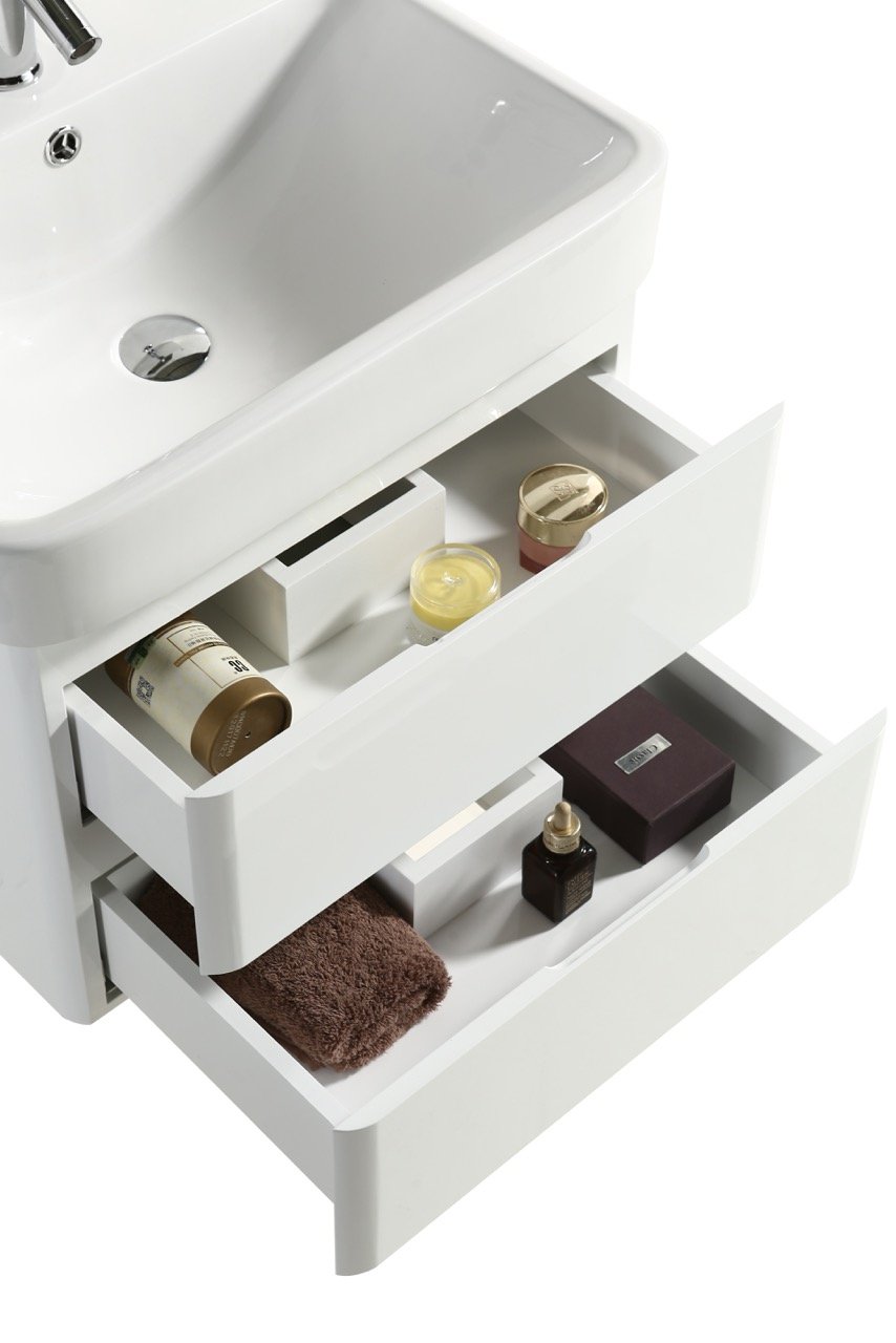 Mobile Arredo Bagno White 60 cm Bianco Moderno Sospeso