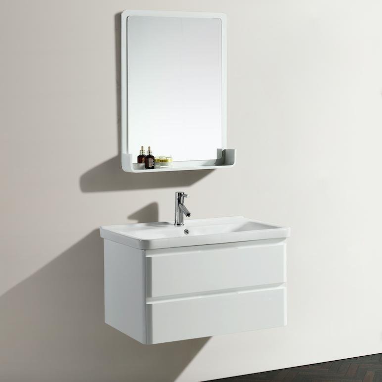 Mobile Arredo Bagno White Plus 80 cm Bianco Moderno Sospeso
