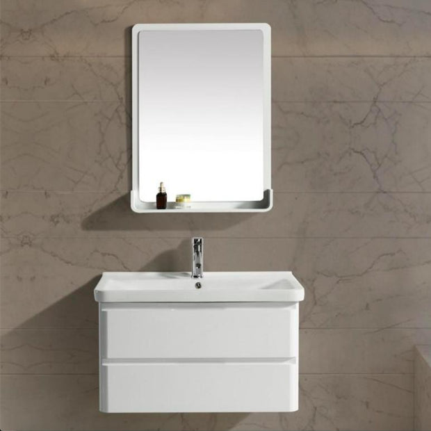 Mobile Arredo Bagno White Plus 80 cm Bianco Moderno Sospeso