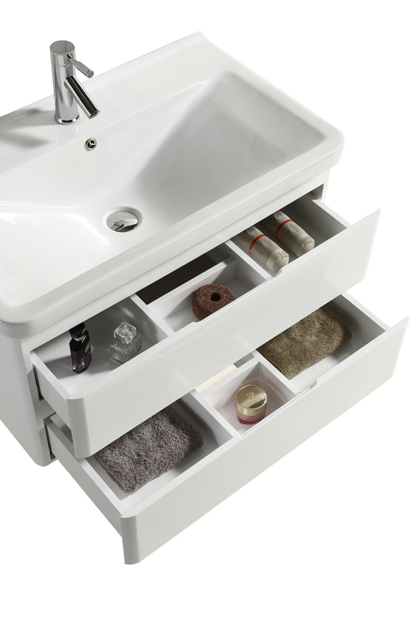 Mobile Arredo Bagno White Plus 80 cm Bianco Moderno Sospeso