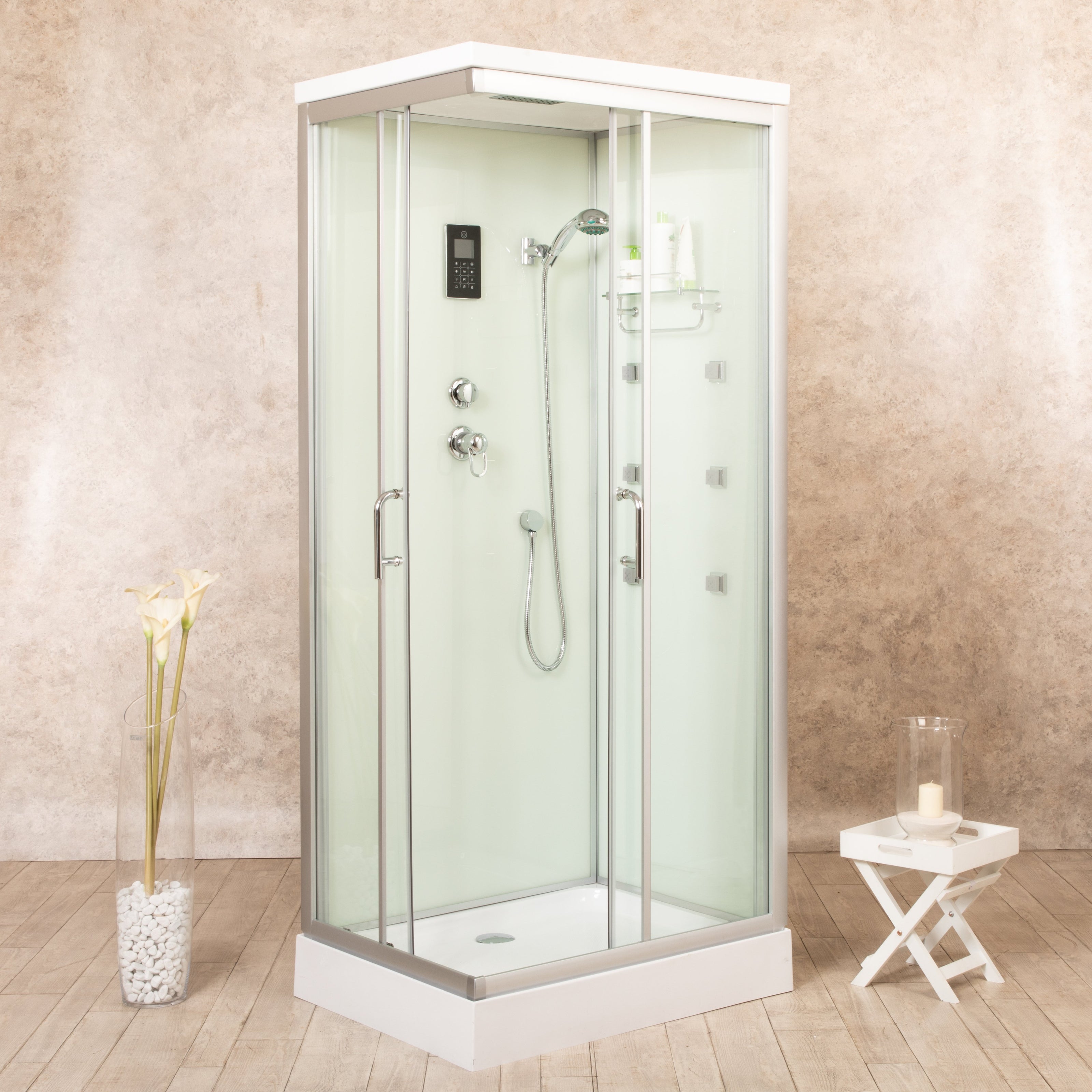 Box Doccia White Air 70x100 Destra Idromassaggio Multifunzione