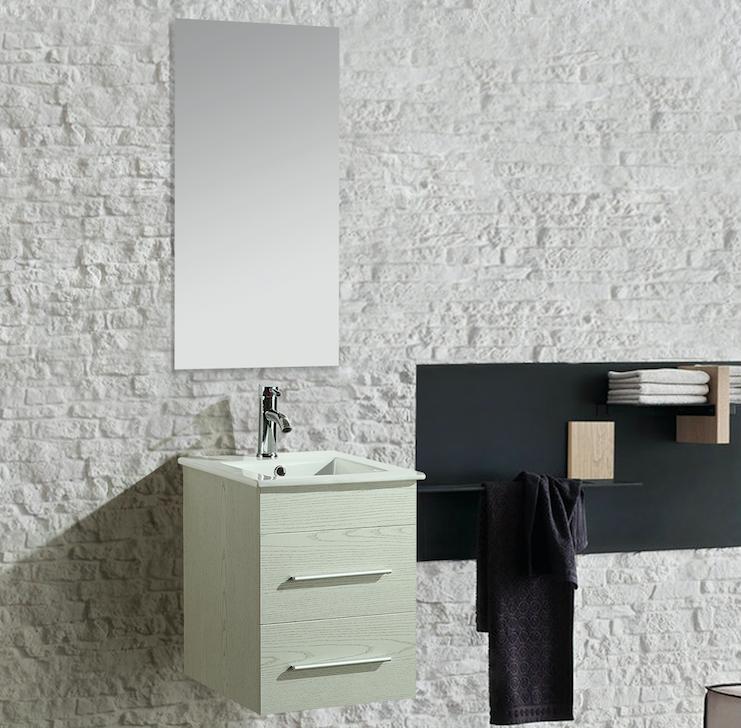 Mobile Arredo Bagno Rayan 41 cm Sospeso Moderno Bianco