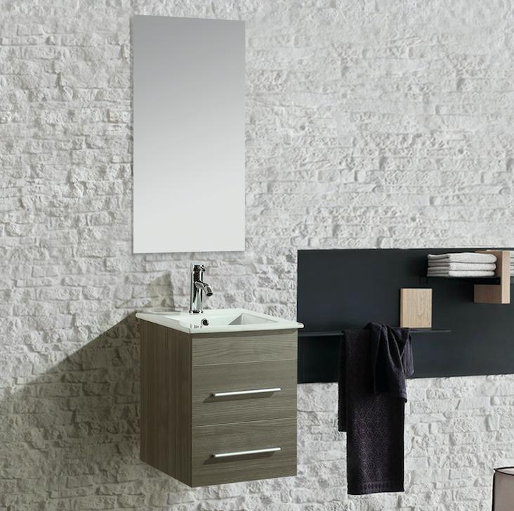 Mobile Arredo Bagno Rayan 41 cm Sospeso Moderno Grigio
