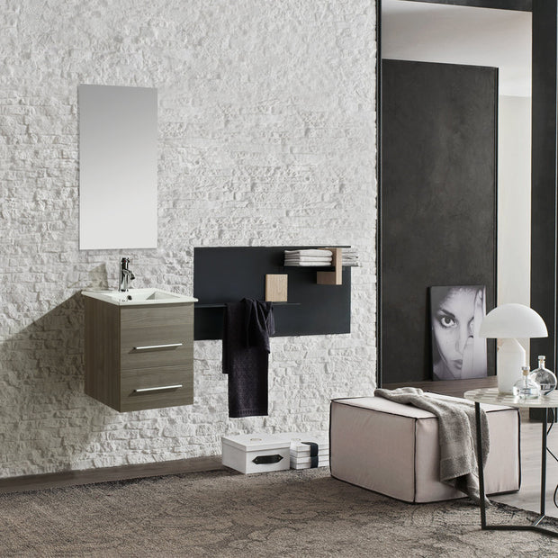 Mobile Arredo Bagno Rayan 41 cm Sospeso Moderno Grigio