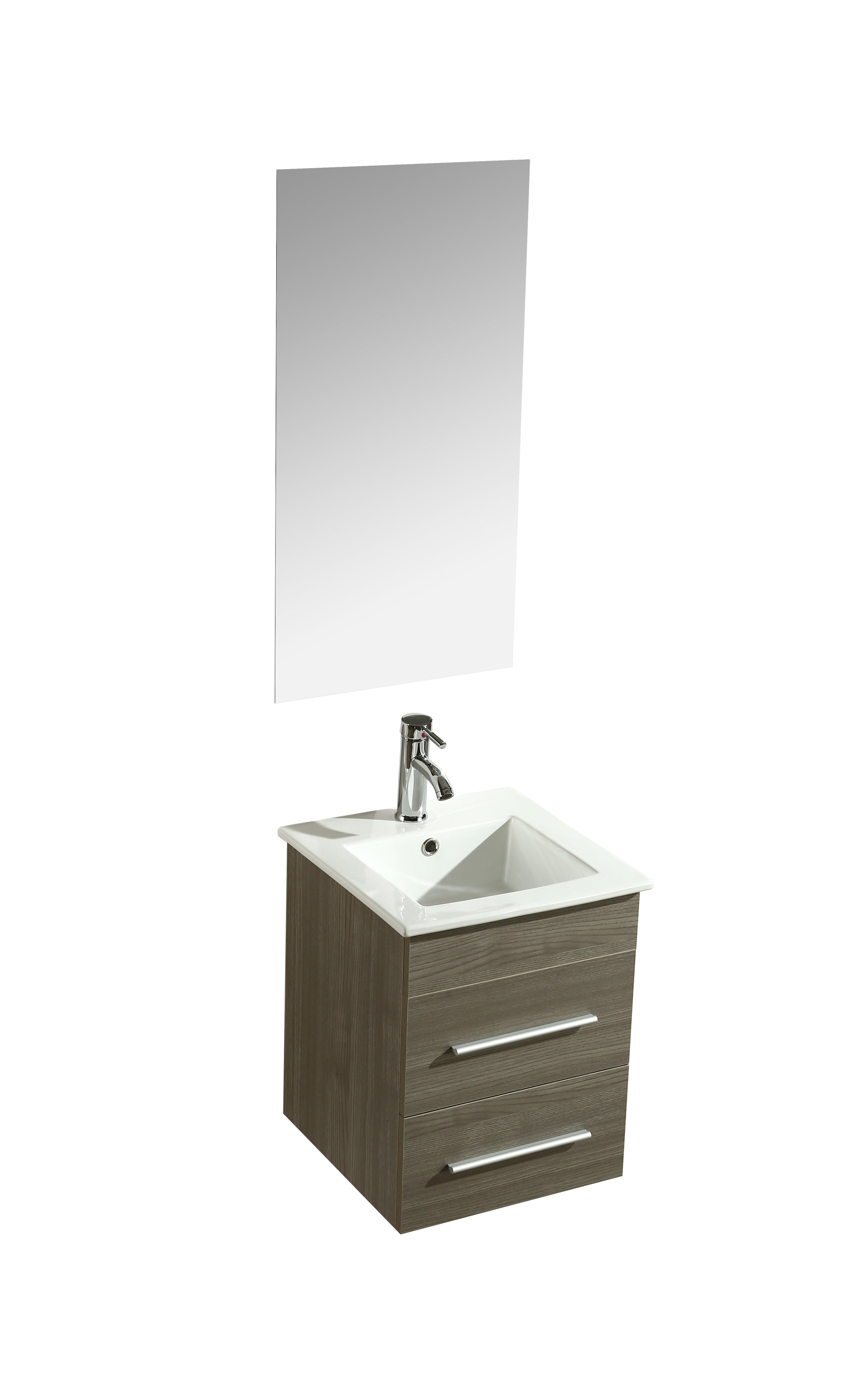 Mobile Arredo Bagno Rayan 41 cm Sospeso Moderno Grigio