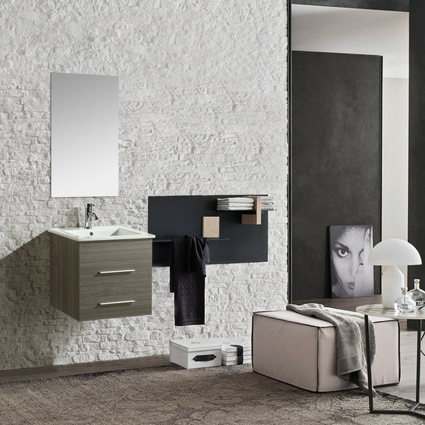Mobile Arredo Bagno Jasmin 53 cm Sospeso Moderno Grigio