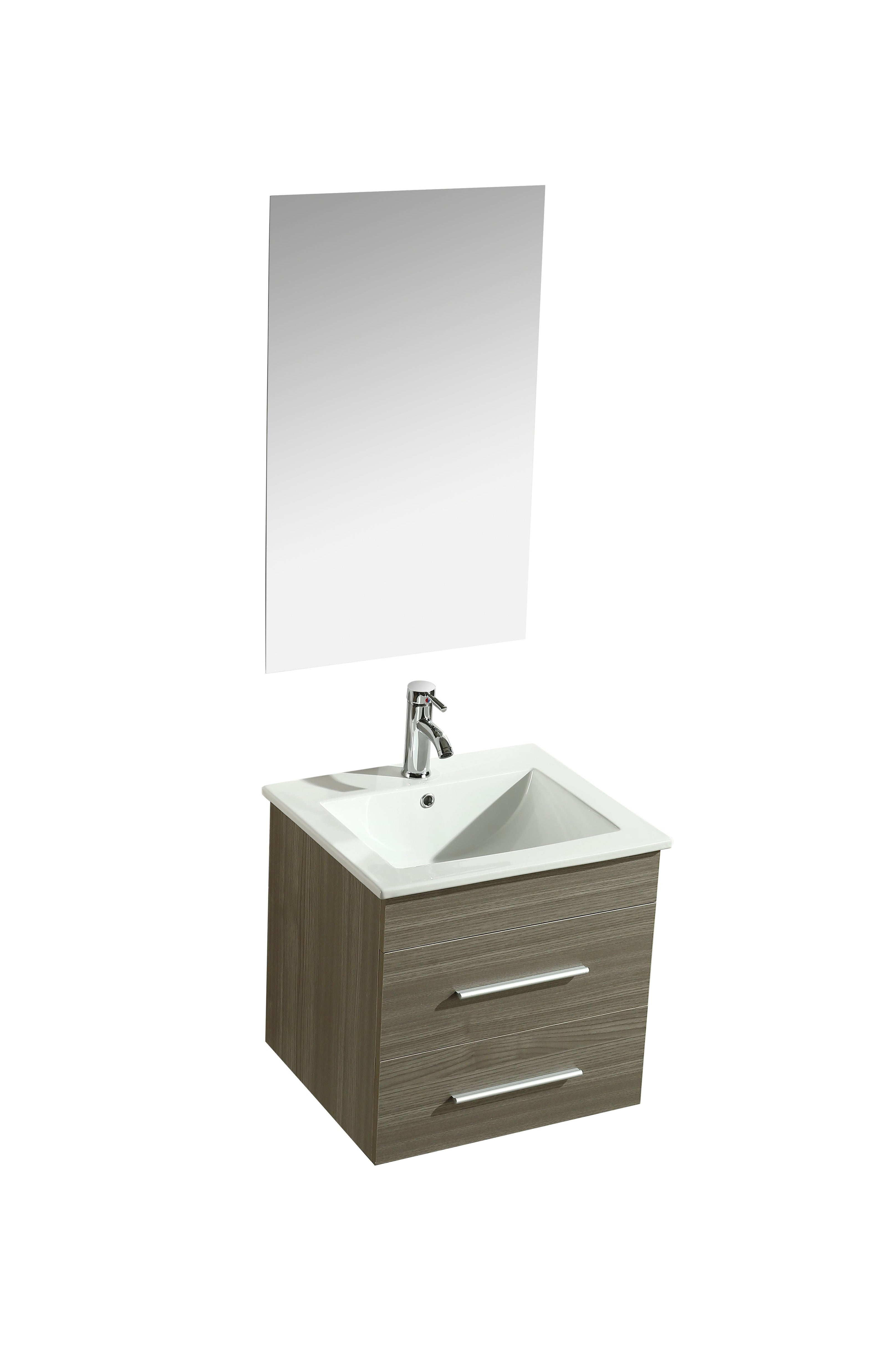 Mobile Arredo Bagno Jasmin 53 cm Sospeso Moderno Grigio