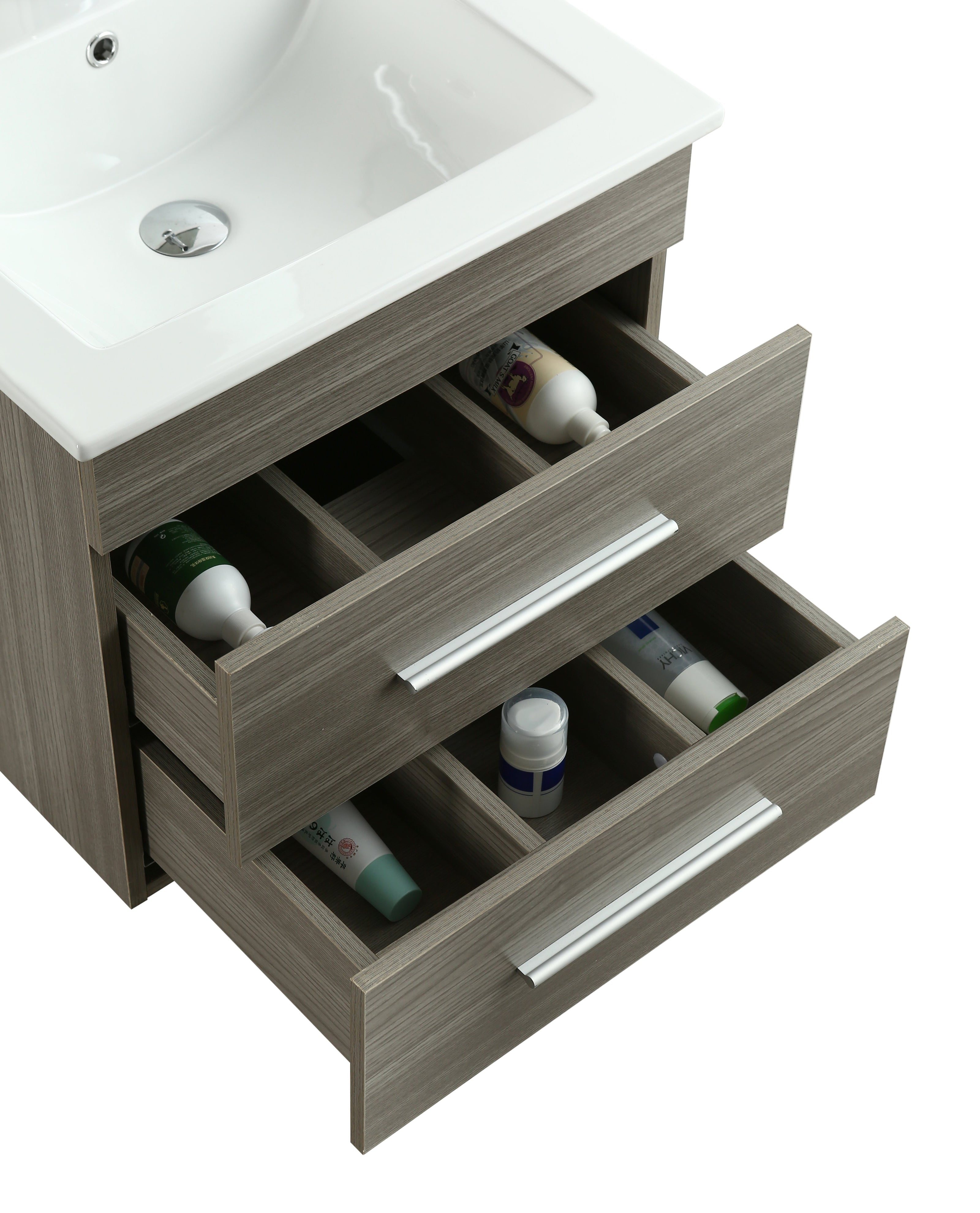 Mobile Arredo Bagno Jasmin 53 cm Sospeso Moderno Grigio