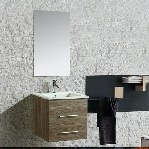 Mobile Arredo Bagno Jasmin 53 cm Sospeso Moderno Rovere