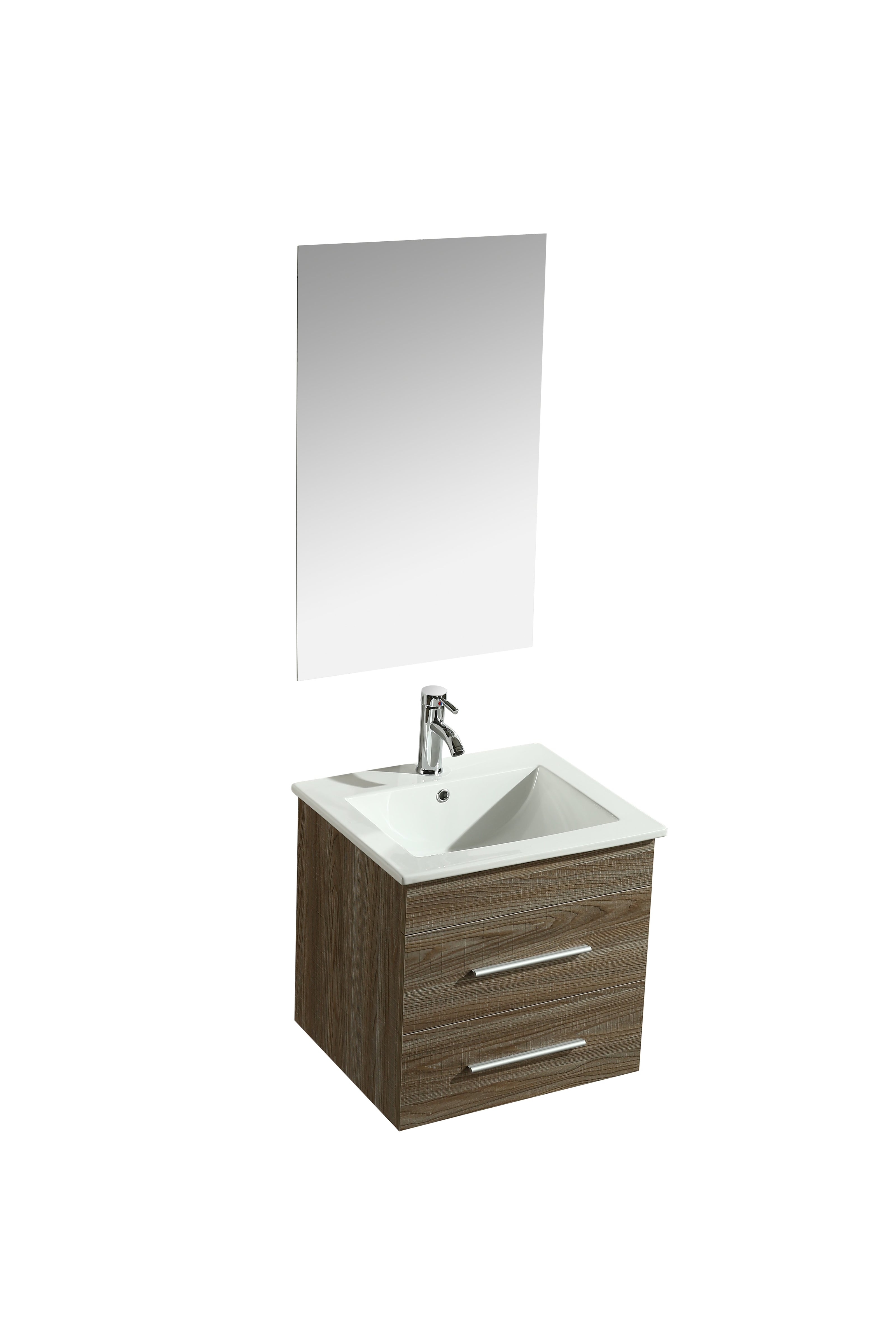 Mobile Arredo Bagno Jasmin 53 cm Sospeso Moderno Rovere