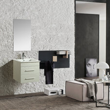 Mobile Arredo Bagno Jasmin 53 cm Sospeso Moderno Bianco