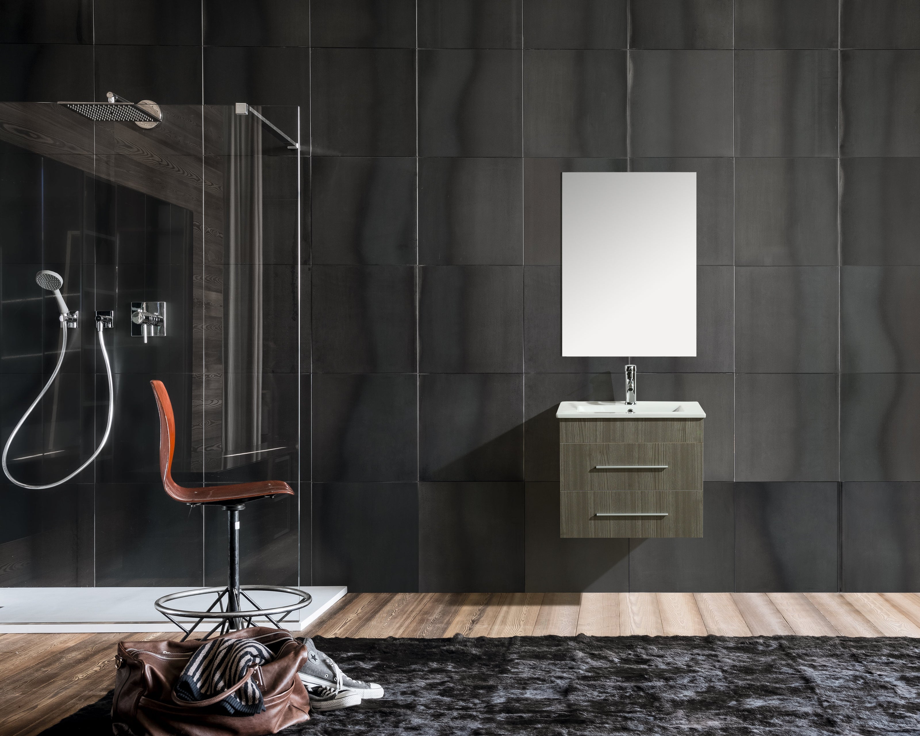 Set Mobile Arredo Bagno Kristal Grigio