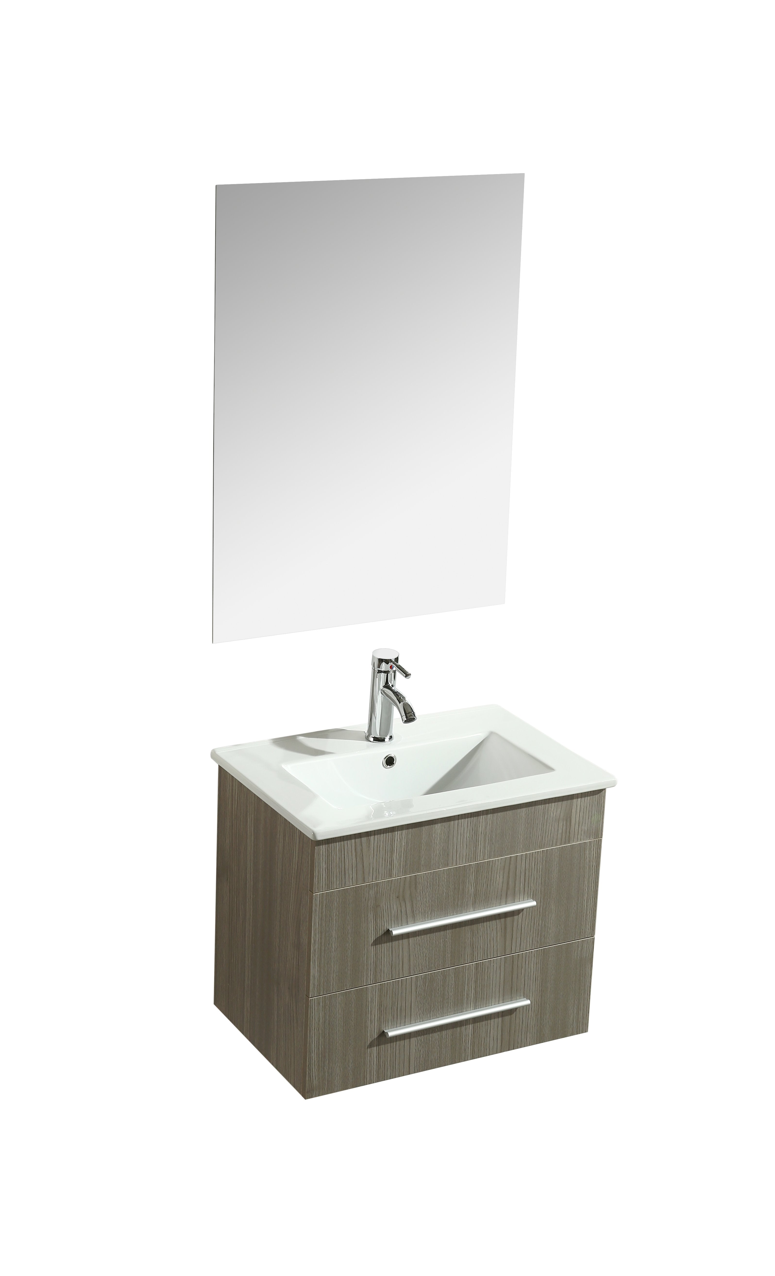 Mobile Arredo Bagno Kristal 60 cm Sospeso Moderno Grigio