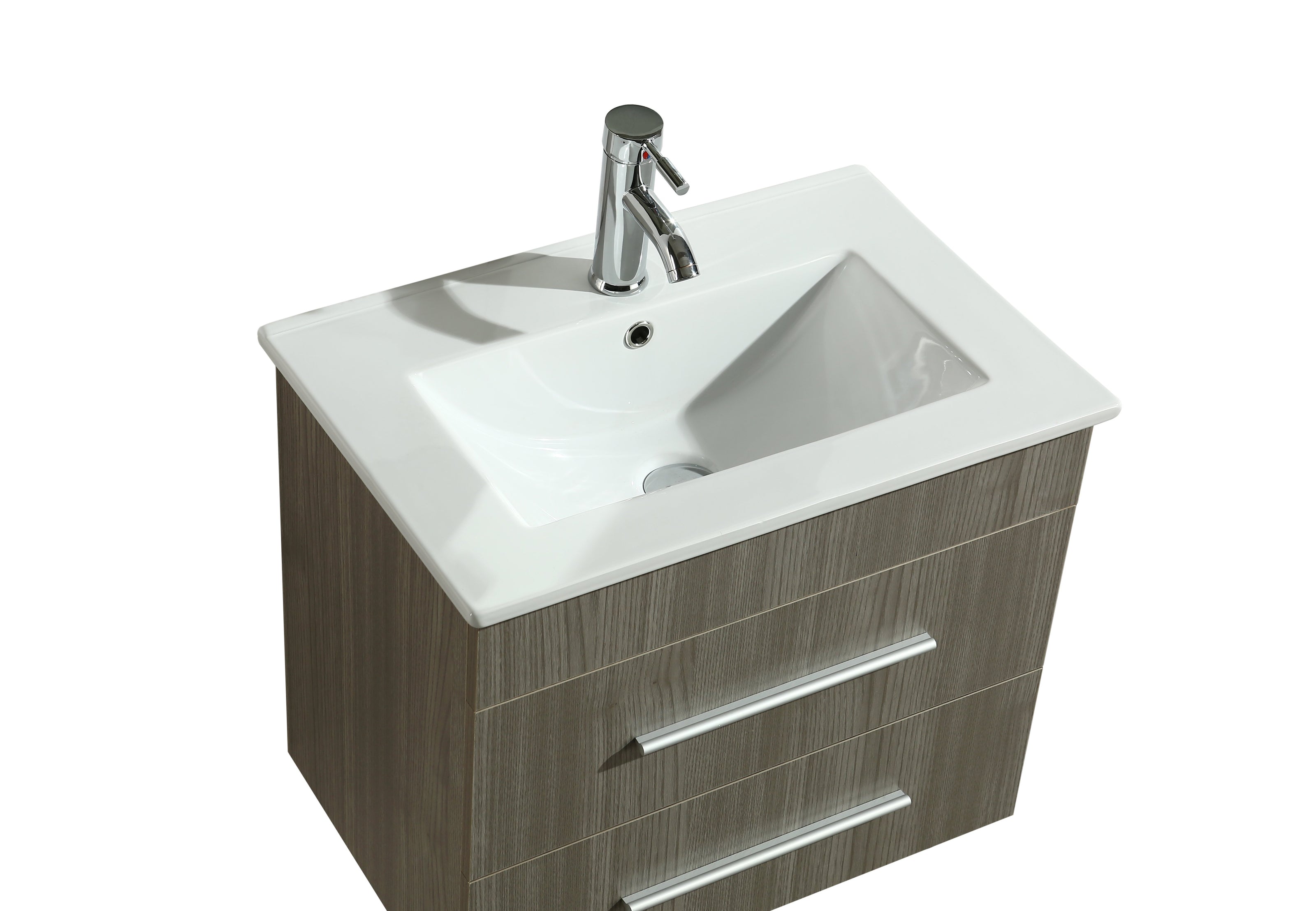 Mobile Arredo Bagno Kristal 60 cm Sospeso Moderno Grigio