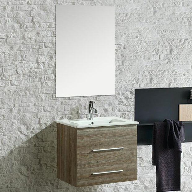 Mobile Arredo Bagno Kristal 60 cm Sospeso Moderno Rovere