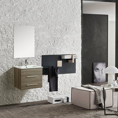Mobile Arredo Bagno Kristal 60 cm Sospeso Moderno Rovere