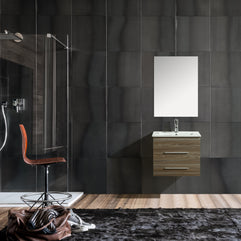 Mobile Arredo Bagno Kristal 60 cm Sospeso Moderno Rovere