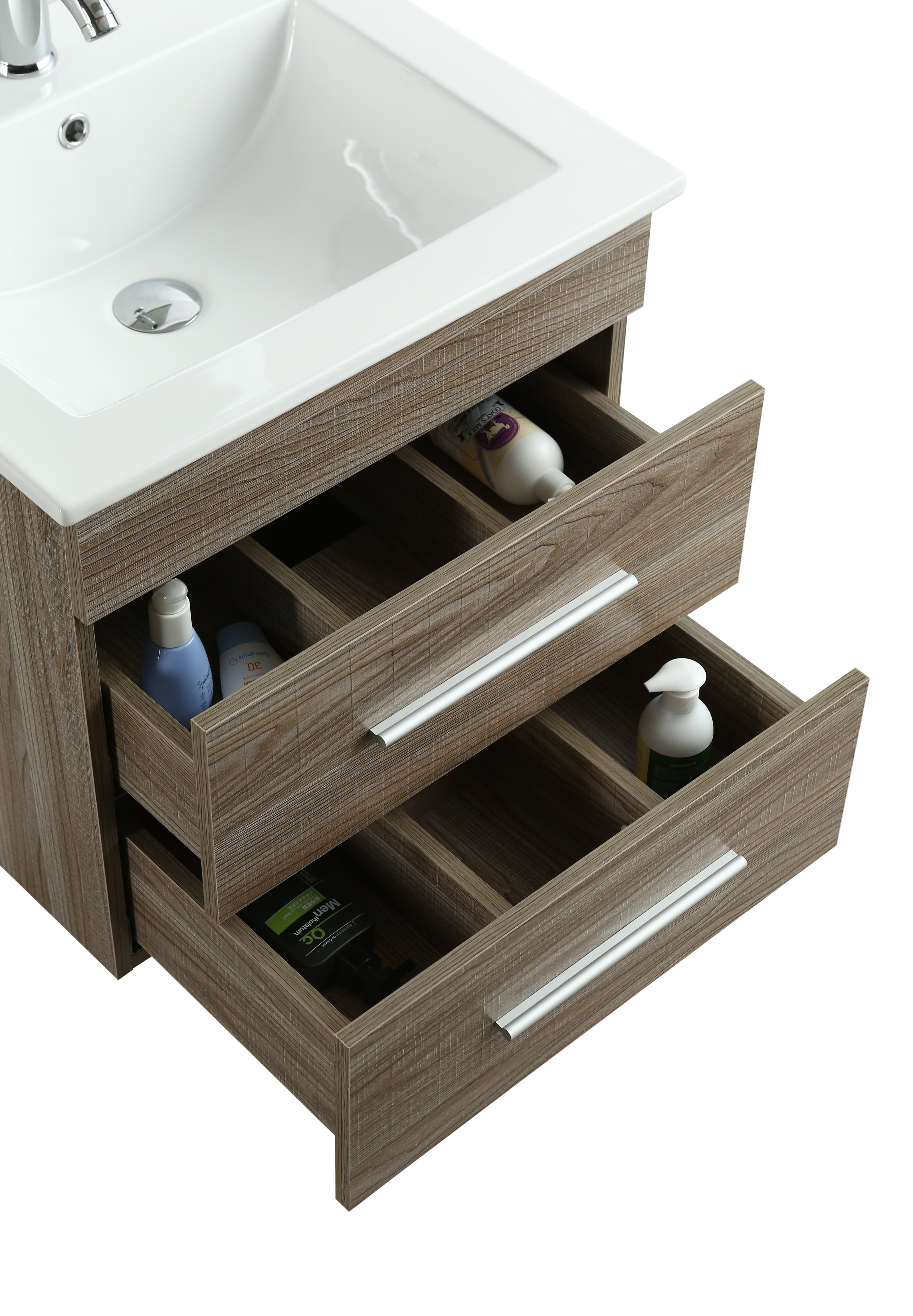 Mobile Arredo Bagno Kristal 60 cm Sospeso Moderno Rovere