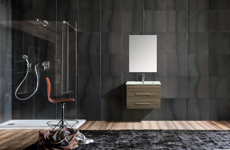 Mobile Arredo Bagno Saturno 70 cm Sospeso Moderno Rovere